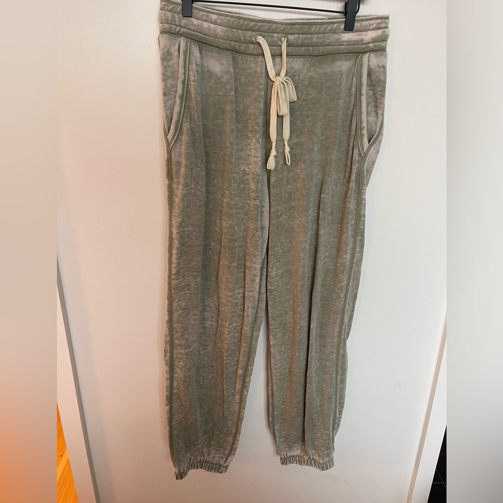 Anthropologie Saturday Sound Lose Lounge Sweatpants Sage Green Drawstring - Picture 3 of 9